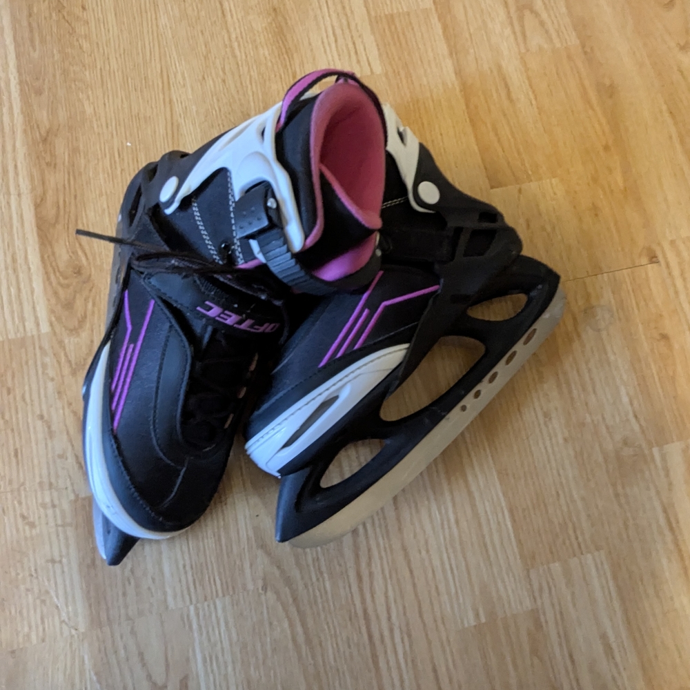 Black and Pink High-Top Ice Skates
